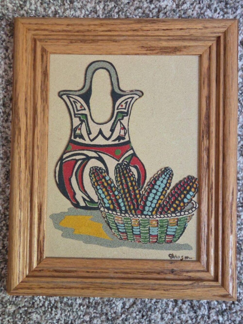 Corn Pottery Sand Painting from New Mexico
